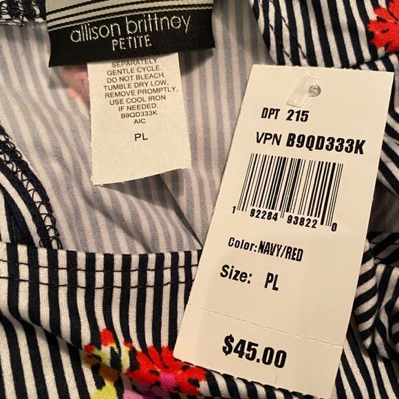 ALLISON & BRITTNEY Large Petite Stripes & Flowers Sun Dress - Picture 4 of 4